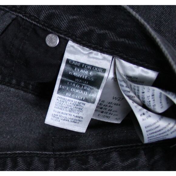 Levis Side Slit midi skirt black denim button fly sz 27 high waist - Picture 2 of 4